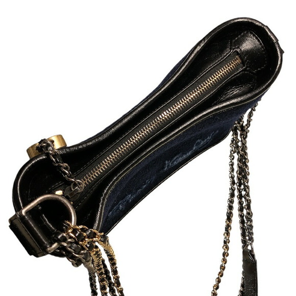 Chanel Gabriel De Small Hobo Bag Calf Navy Blue Black - Picture 11 of 16